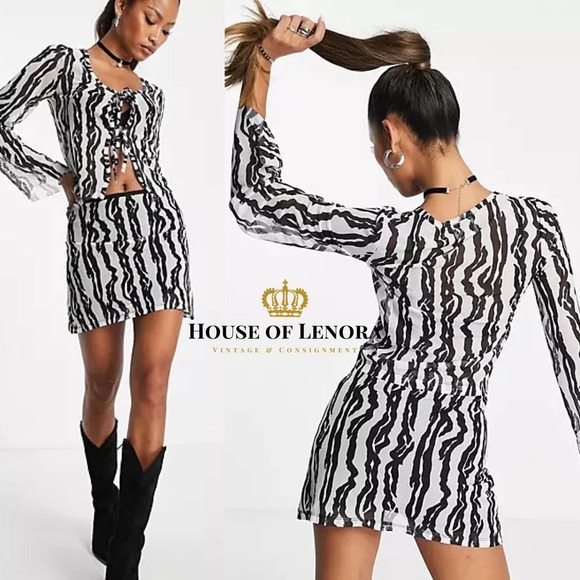 ASOS Dresses & Skirts - RECLAIMED VINTAGE Zebra Print Skirt Set, O0469-6